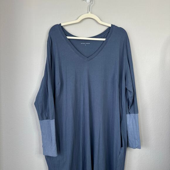 UNIVERSAL STANDARD Rhine V Neck Dress Size 18-20 Vintage Indigo Blue Lounge - Picture 4 of 8